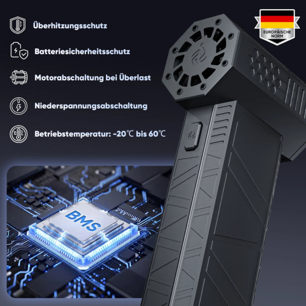 SALCAR Elektrischer Air Duster X3 mit 130.000 U/min – Tragbares & Wiederaufladbares Staubgebläse mit 3 Stufen, Turbotaste & Super-Power für PC, Auto & Haushalt – Bild 2